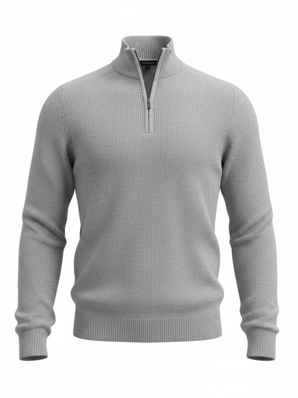 Express Men's Light Gray Half-Zip Sweater